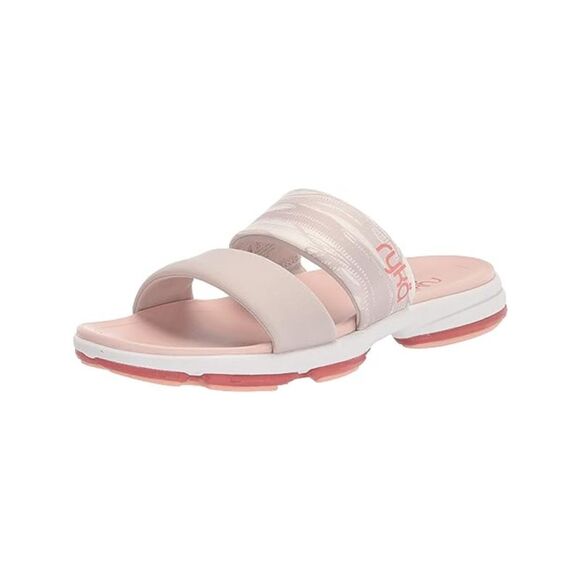 RYKA Womens Gray Shock Diva Round Toe Wedge Slip On Slide Sandals Shoes 8.5 W - Picture 1 of 4